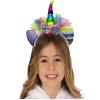 Rengarenk Boynuzlu Payetli Fiyonklu Unicorn Tacı 17x27 cm