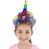 Rengarenk Boynuzlu Tüllü Kanatlı Unicorn Tacı 17x27 cm