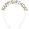 Rengarenk Kristal Taşlı Ekstra Lüks Gümüş Kaplama Happy Birthday Taç 16x17 cm