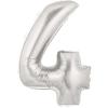 Şekilli Supershape Silver Rakam Folyo Balon 4 Numara