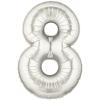 Şekilli Supershape Silver Rakam Folyo Balon 8 Numara
