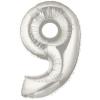 Şekilli Supershape Silver Rakam Folyo Balon 9 Numara