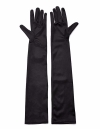 Siyah Renk Likralı Dirseğe Kadar Uzun Kumaş Eldiven 40 cm