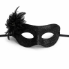 Siyah Simli Tüylü Balo Maskesi – Kadın Parti & Maskeli Balo Maskesi