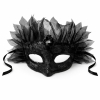 Siyah Taşlı Venedik Maskesi Lüks Tüllü Parti Maskesi