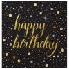 Siyah Yıldızlı Happy Birthday Peçete 20 Adet