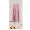 Soft Pembe Renk Uzun Pasta Parti Mumu 6 Adet 16 cm
