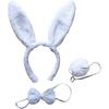 Tavşan Kostüm Seti Taç Papyon Kuyruk Beyaz Renk