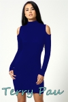 Terry Pau TP101177 Omuzu Açık Uzun Kollu Elbise