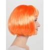 Turuncu Renk Küt Parti Peruğu Kısa Takma Saç