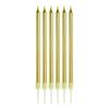 Uzun Altın Renk Gold Renk Pasta Parti Mumu 6 Adet 16 cm