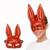 Uzun Kulaklı Kırmızı Lüks Tavşan Maskesi