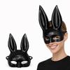 Uzun Kulaklı Siyah Lüks Tavşan Maskesi