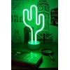 Yeşil Kaktüs Model Neon Led Işıklı Masa Lambası Dekoratif Aydınlatma Gece Lambası
