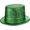 Yeşil Renk Parıltılı Simli Fötr Silindir Parti Şapkası