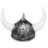 Yetişkin Boy Gümüş Renk Beyaz Boynuzlu Büyük Viking Başlığı Şapkası