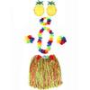 Yetişkin ve Çocuk Uyumlu Luau Aloha Hawaii Rengarenk 40 cm Etek Ananas Şekilli Gözlük Hawaii Kolye Renkli Taç ve 2 Adet Bileklik Seti
