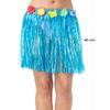 Yetişkin ve Çocuk Uyumlu Mavi Renk Püsküllü Hawaii Luau Hula Etek 40 cm