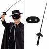 Zorro Kostüm Plastik Aksesuar Seti – Maske ve Kılıç (67 cm)